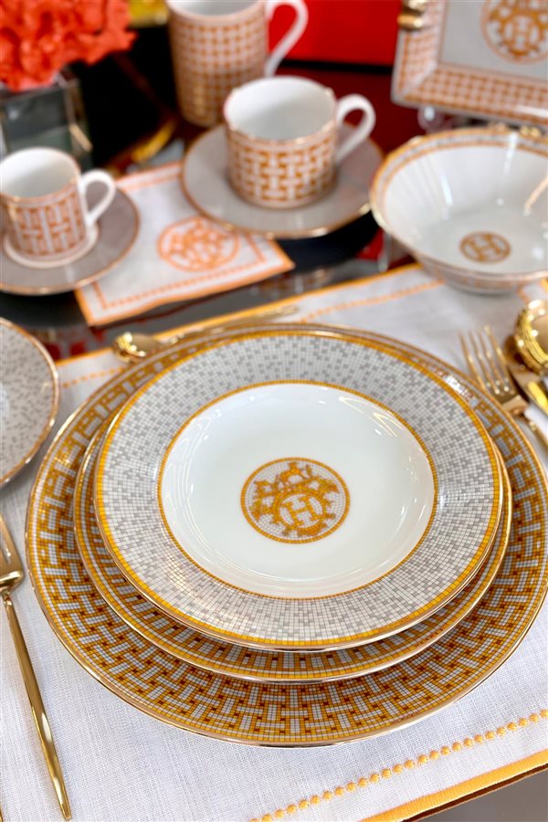 Mosaic Pattern Orange 6-Set Serving Platter
