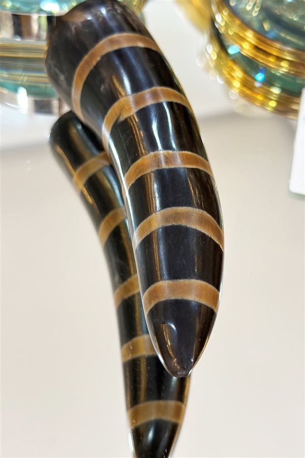 Brass Coffee Striped Horn Magnifier