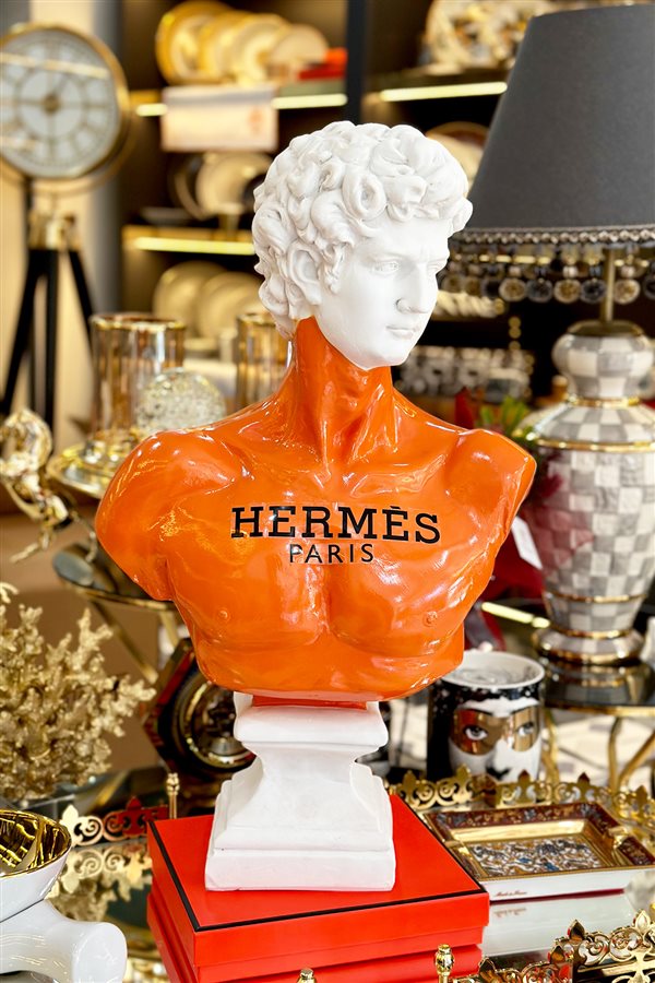 Orange Large Bust of Hermes