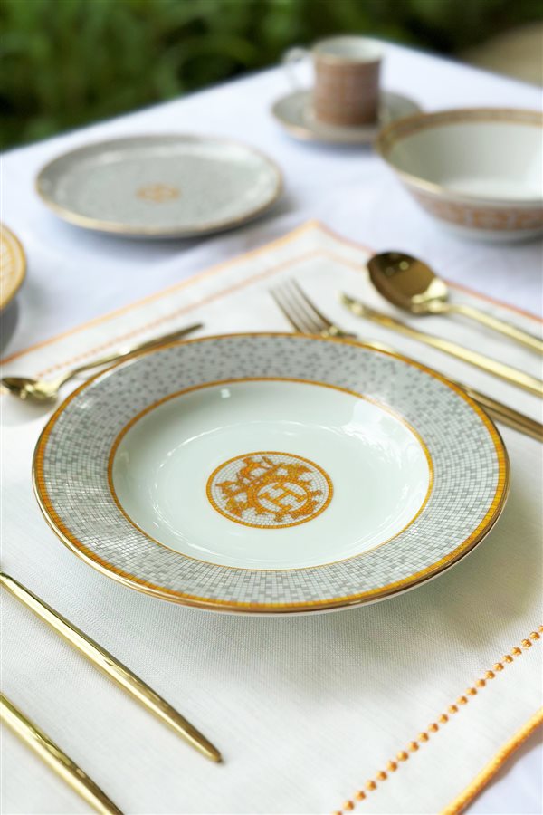 Mosaic Pattern Orange 6-Set Dinner Plate