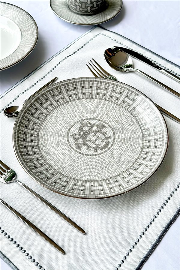 Mosaic Pattern Gray 6-Set Serving Platter