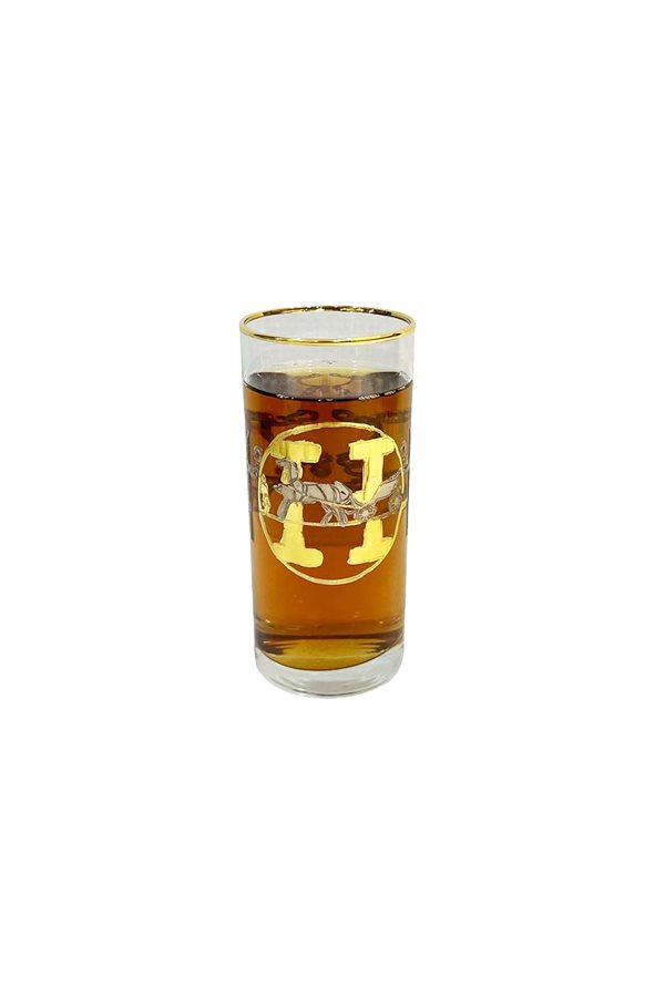 H Pattern Gold 6 Piece Soft Drink Glass