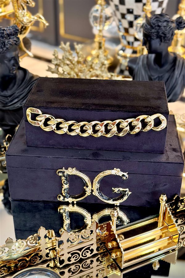 Decorative DG Pattern Black 2-Pack Velvet Box