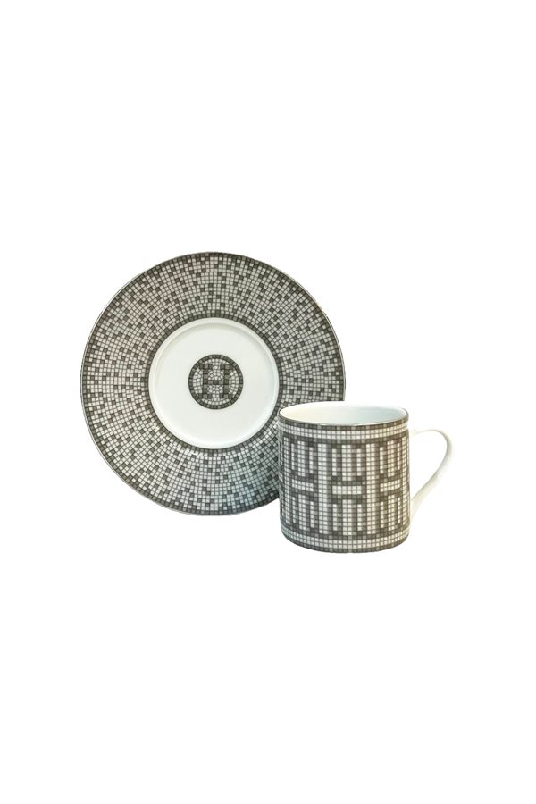 Mosaic Pattern Gray 6-Piece Cup Set