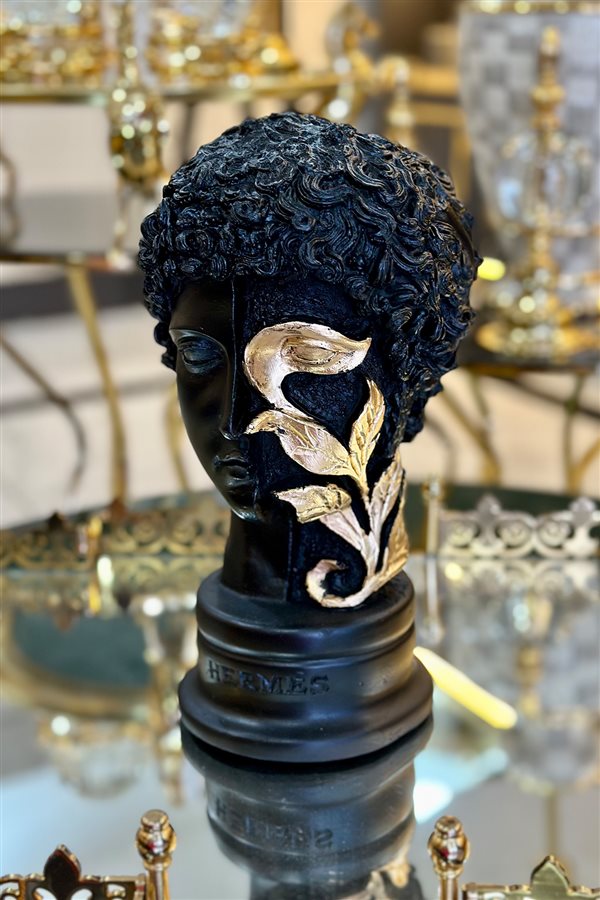 Floral Patterned Black Hermes Bust