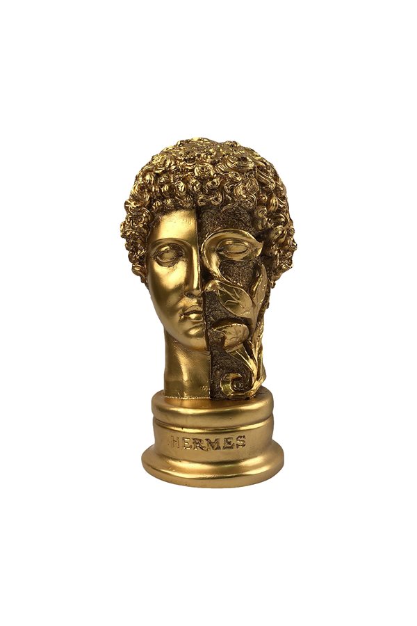 Floral Patterned Gold Hermes Bust
