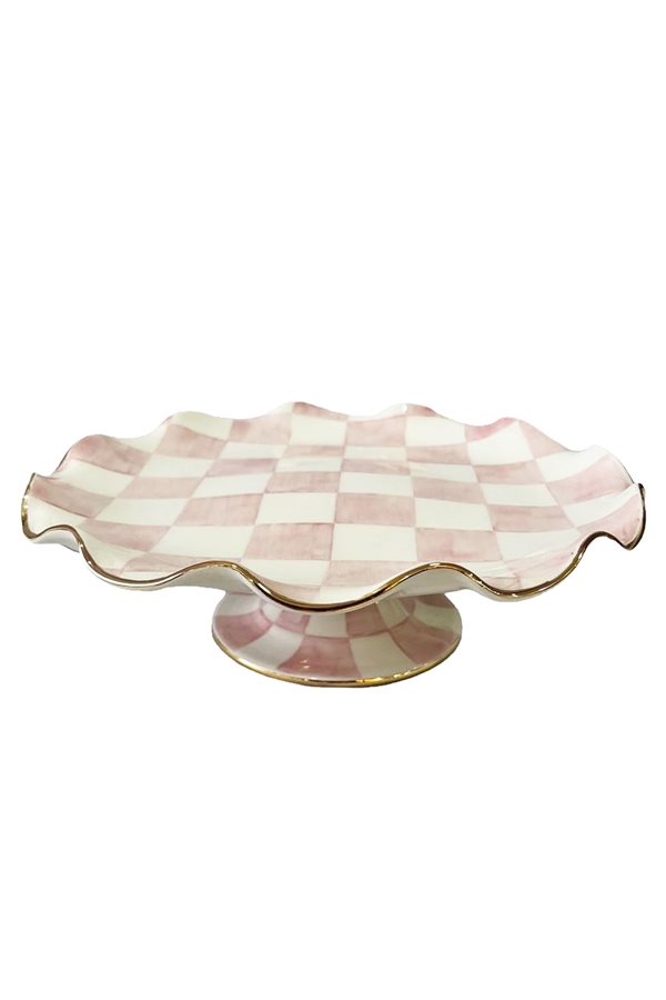 Checkered Pink Big Size Cake Stand
