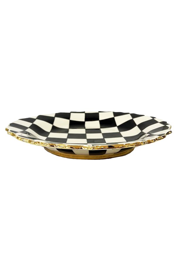 Checkered Black 31cm Lenger Plate