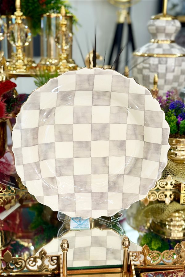 Checkered Gray 31cm Lenger Plate