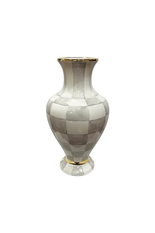 Checkered Gray 28cm Classic Vase