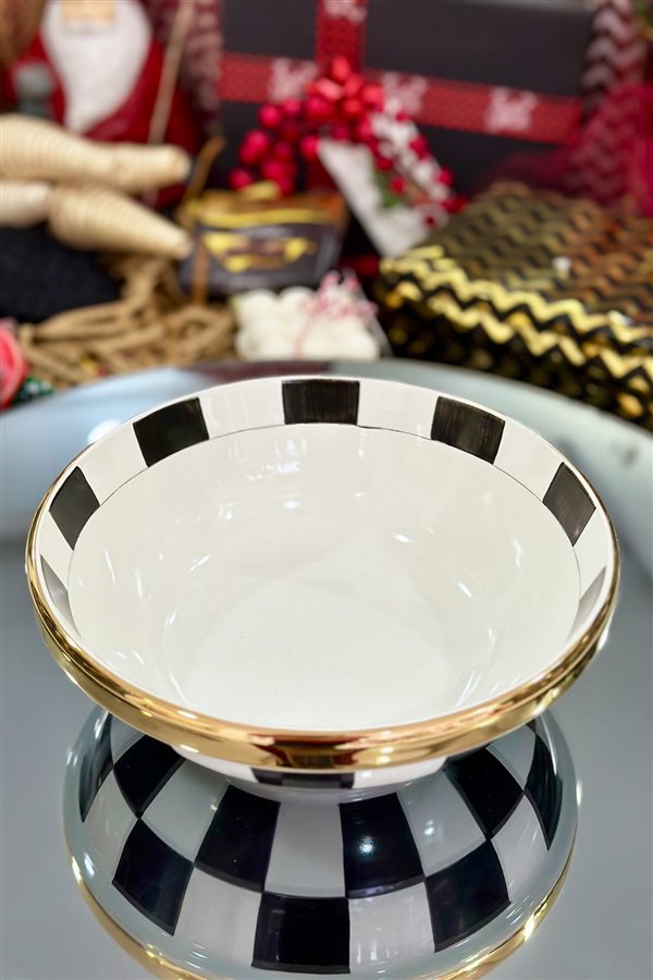 Checkered Black 20cm Bowl