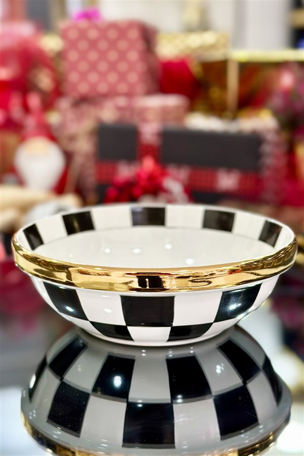 Checkered Black 20cm Bowl