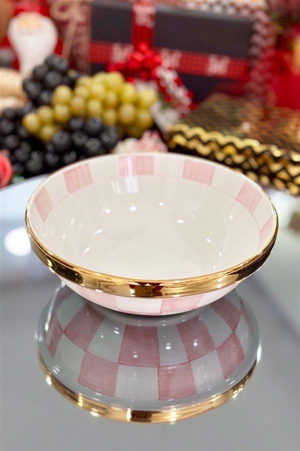 Checkered Pink 20cm Bowl