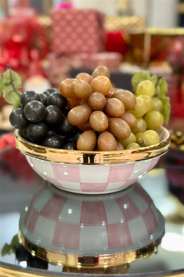 Checkered Pink 20cm Bowl