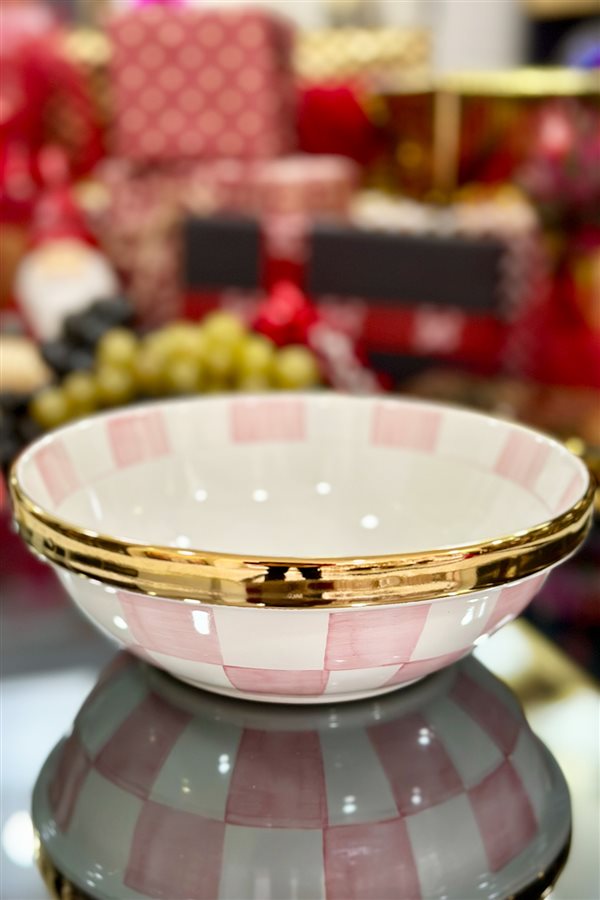 Checkered Pink 20cm Bowl