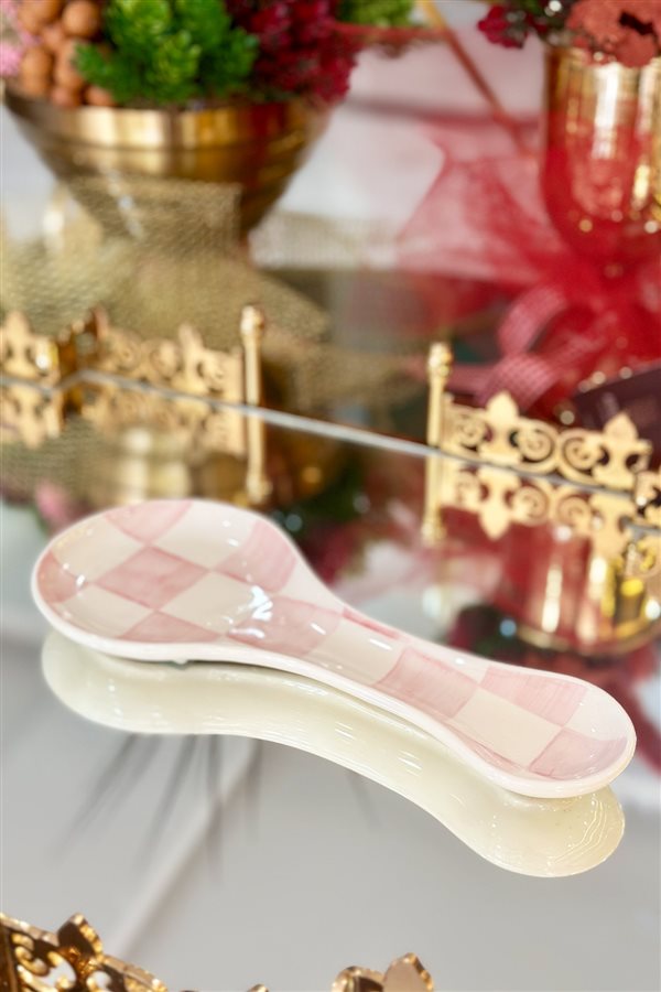 Damalı Pembe 25cm Kaşıklık