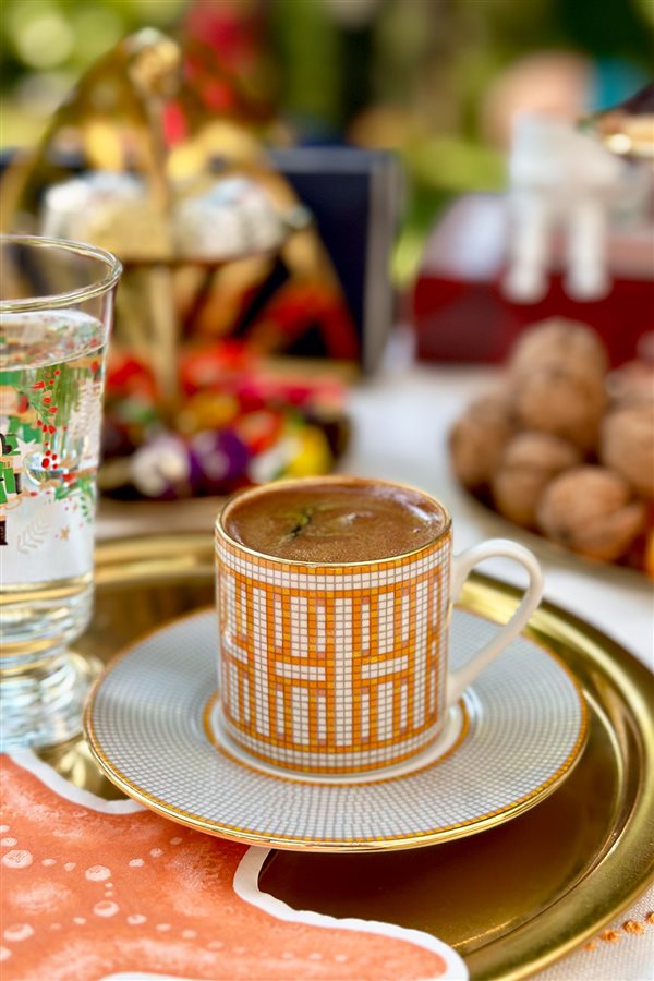 Mosaic Pattern Orange 2-Piece Cup Set