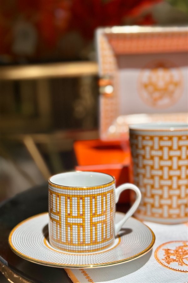Mosaic Pattern Orange Single Cup Set