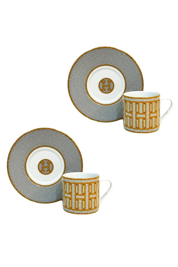 Mosaic Pattern Orange Gift Packed Set of 2 Cups