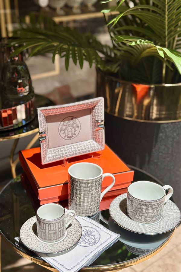 Mosaic Pattern Gray Single Cup Set