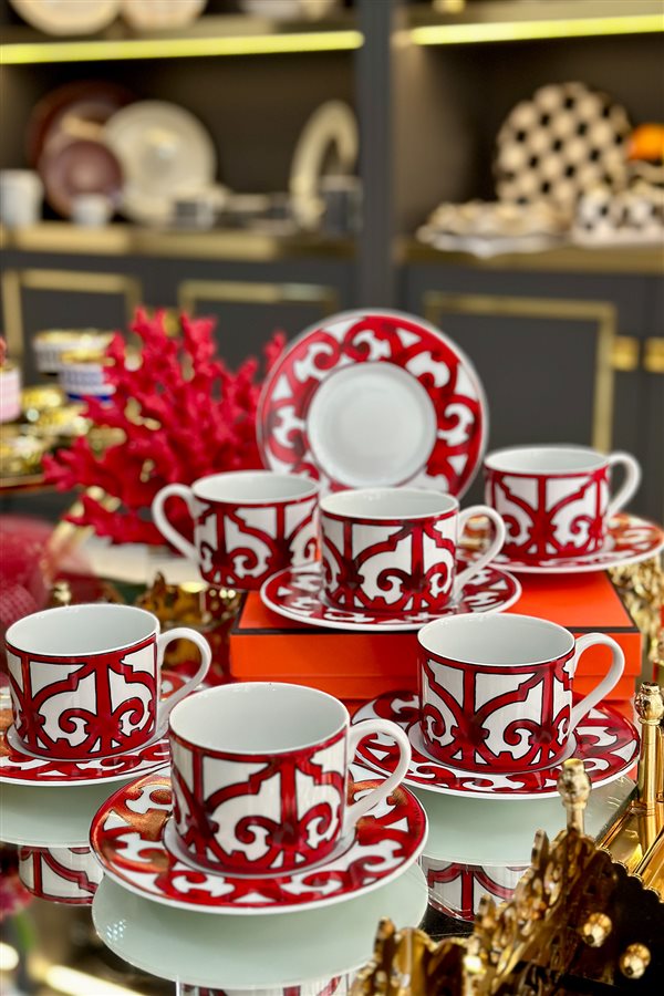 Balcon Pattern 6-Piece Tea Cup Set