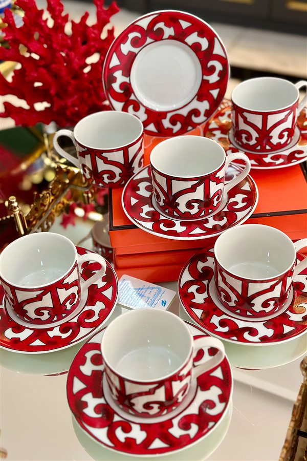 Balcon Pattern 6-Piece Tea Cup Set