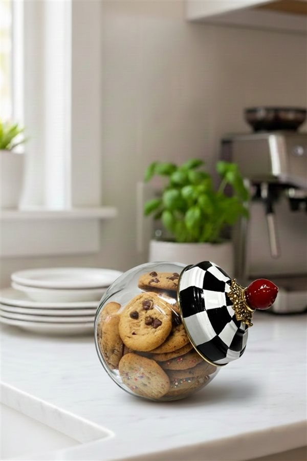 Damalı Siyah Üç Dipli Pirinç Kapak Cam Kavanoz