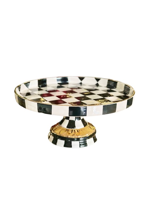 Checkered Black 35cm Round Stand