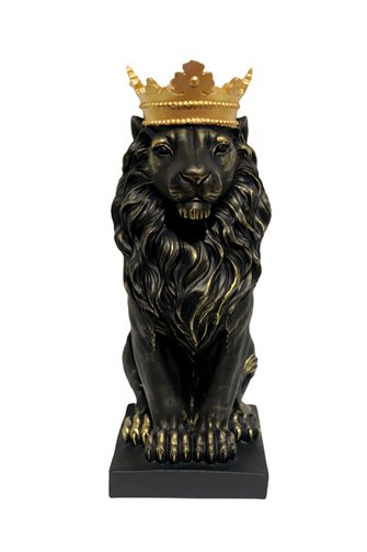 Siyah Gold Aslan Figürü Biblo