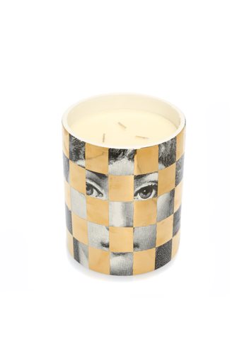 Face Themed Checkered Candle