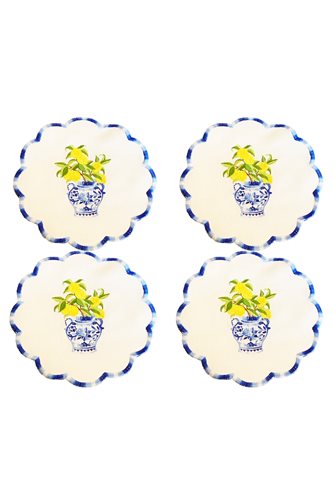 Lemon Cocktail Napkin 4 Pieces