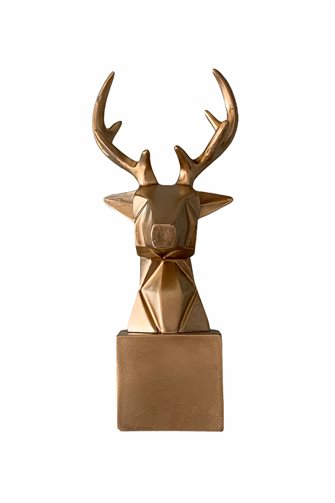 Cubic Gold Deer Bust Trinket