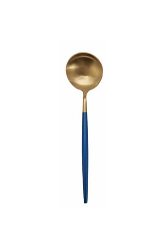 Porta Set of 6 Blue Gold Coffee and Tea Spoon