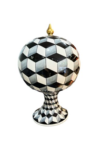Black White Checkers Cup Cube