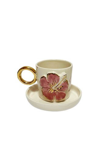 Pink Lily Figured Single Coffee Cup Set