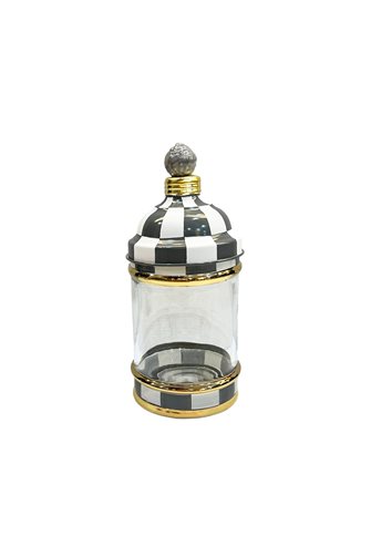 Checkered Gray 25cm Glass Jar