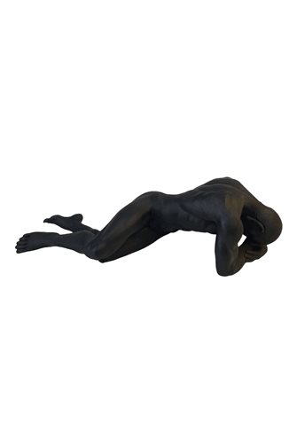 Dekoratif Siyah Yatan Adam Heykeli