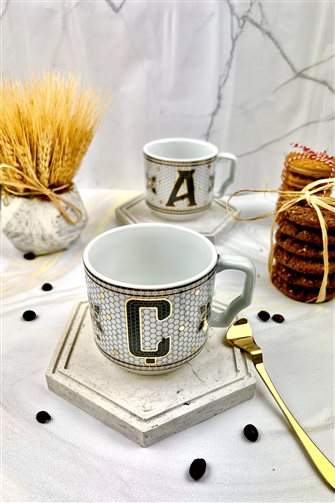 Hermione Monogram Porcelain Letter Mug - Letter Ç