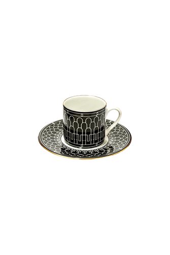 Art Deco Siyah Tekli Fincan Takımı