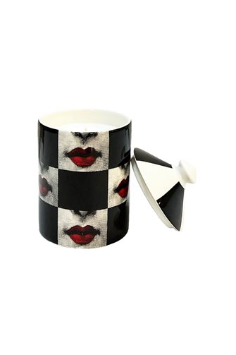 Checkered Lip Lid Candle