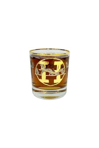 H Pattern Gold 6 Piece Whiskey Glass