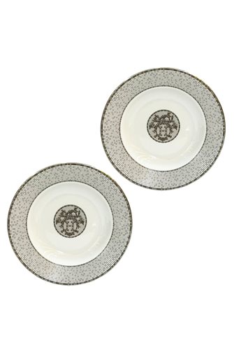 Mosaic Pattern Gray 2 Pieces Dinner Plate