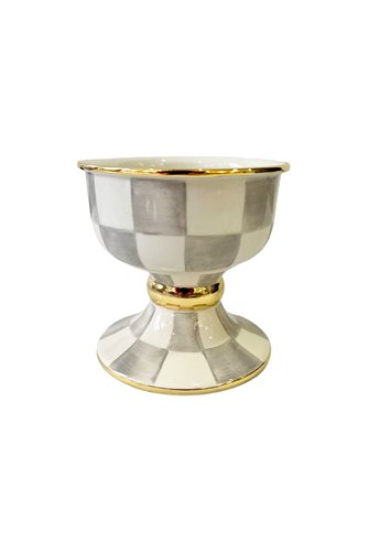 Checkered Grey 13cm Bowl and Snack Bowl