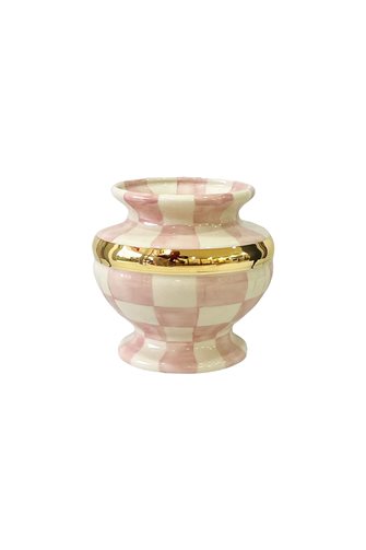 Checkered Pink 17cm Chubby Vase