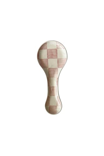 Checkered Pink 25cm Spoon Holder