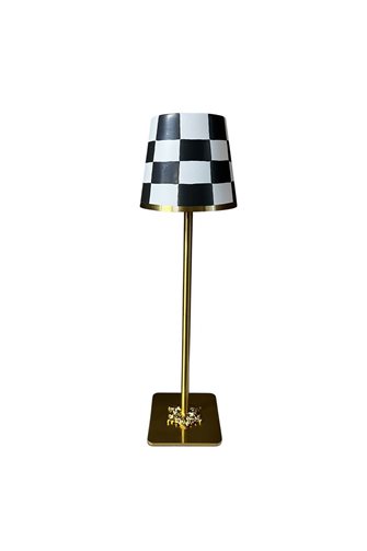 Checkered Black Rechargeable Table Lamp
