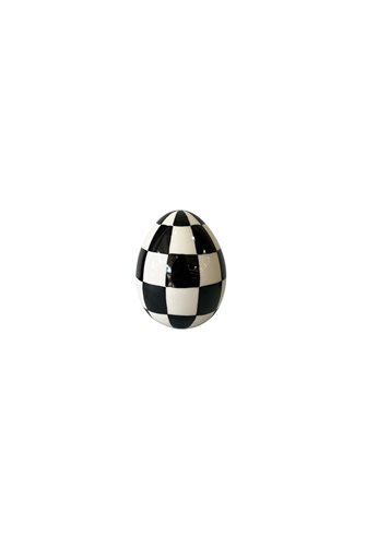 Checkered Black 10cm Decorative Egg