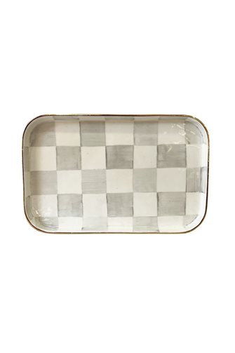 Checkered Gray Rectangular Presentation Tray