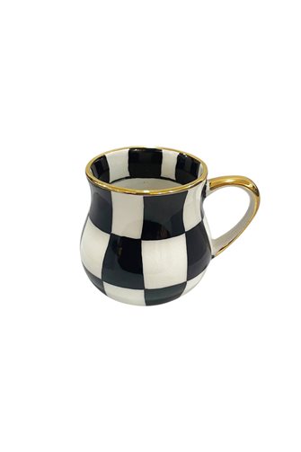 Checkered Black Chubby Mug