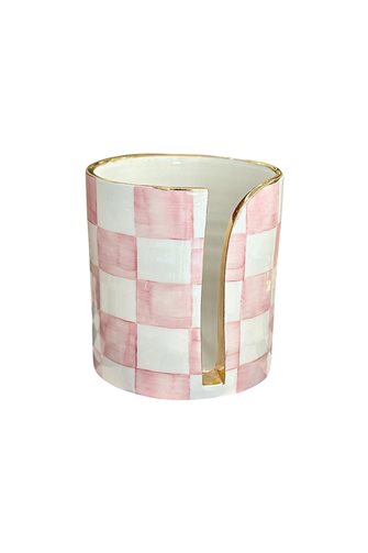 Damalı Pembe Silindir Havluluk